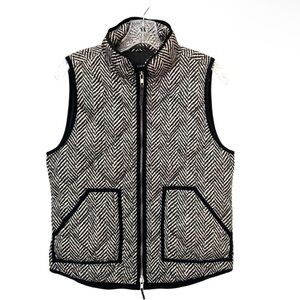 J.Crew Zig Zag Herringbone Puffer Vest Size Small